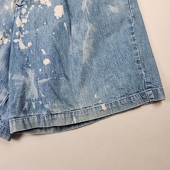 VTG Ralph Lauren Country Pleated Front Distressed Denim Jeans Shorts Size 12 Y2K - Picture 3 of 12